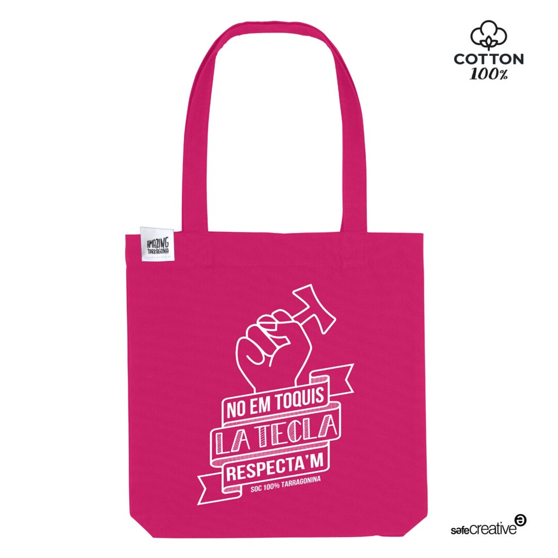 Tote bag No em toquis la Tecla! Fucsia - 2